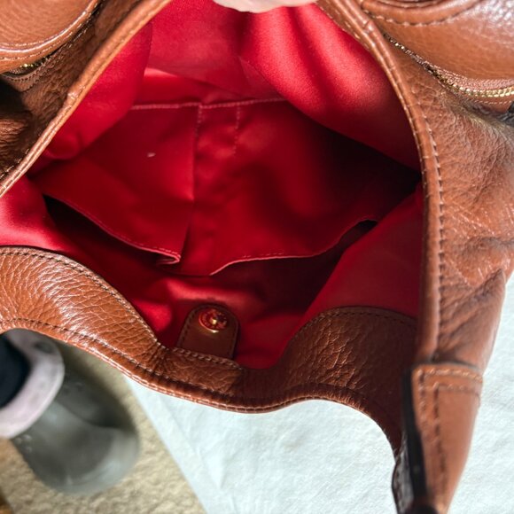 Coach Madison Maggie Pebbled Leather Hobo Bag Brown/Saddle - Picture 7 of 8